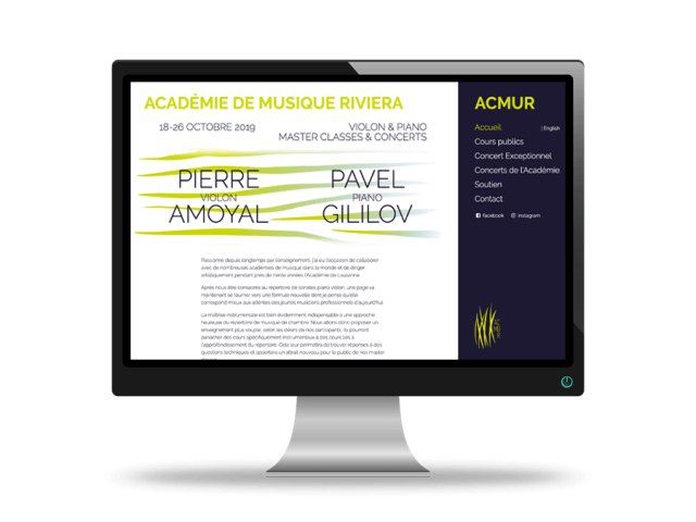 Site web de l'Académie de Musique Riviera